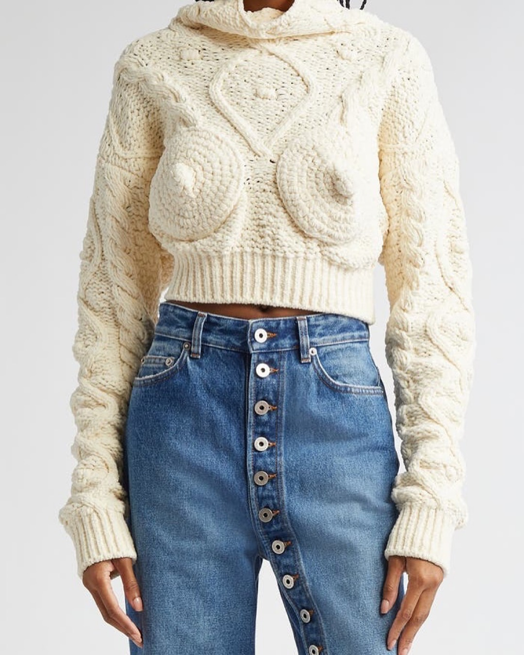 5 Most Requested Draya Micheles Basketball Game Jean Paul Gaultier Nude Sweater And Button Jeans