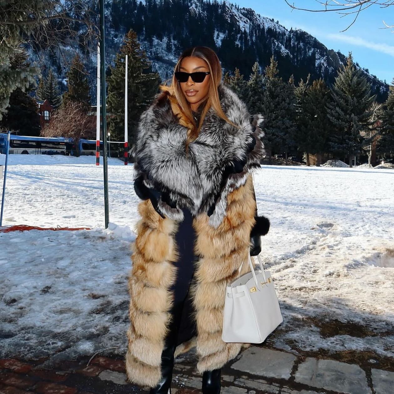 Jackie Aina Fur And Leather Centre Vest
